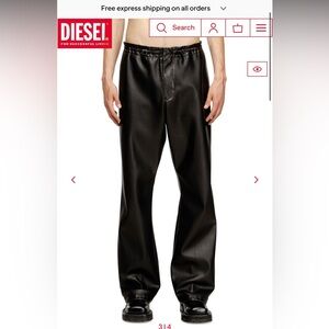 Diesel Black Men's Leather Pants